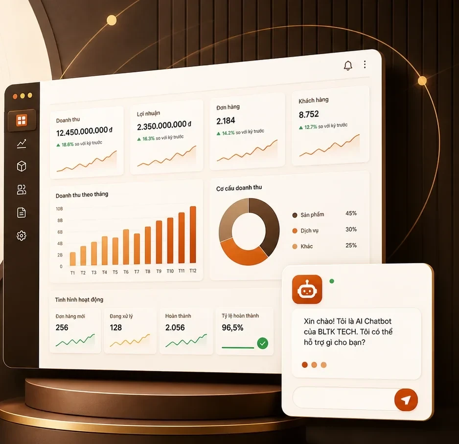 Dashboard quản lý và AI Chatbot của BLTK Tech