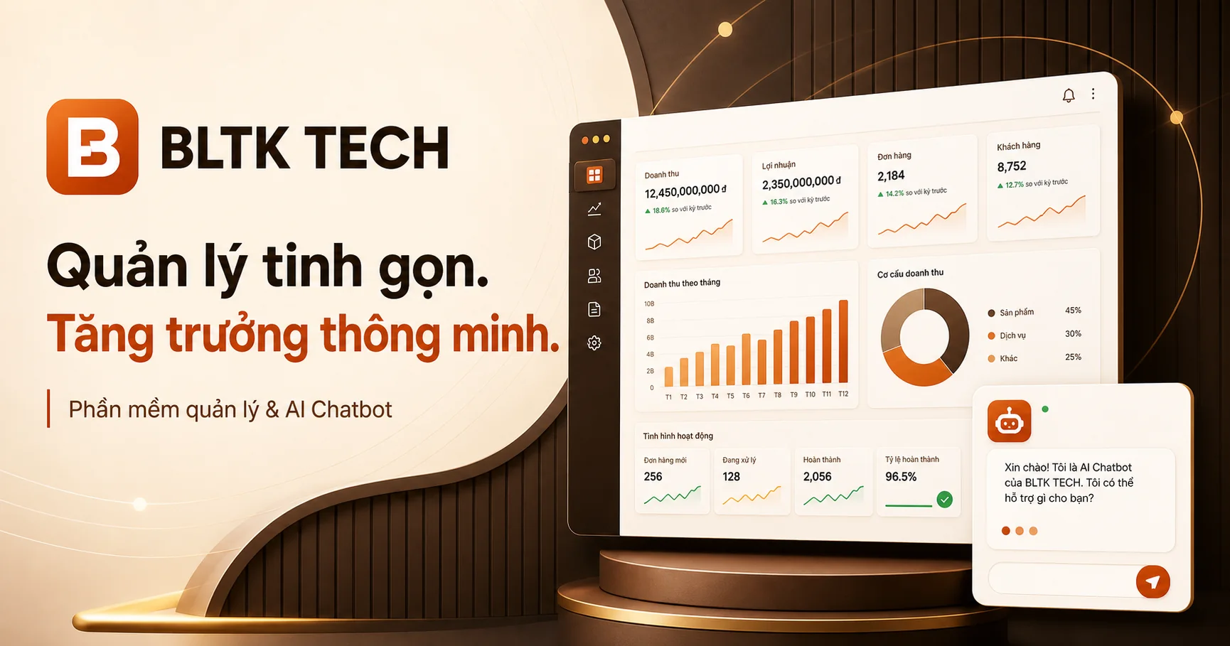 Dashboard quản lý và AI Chatbot của BLTK Tech